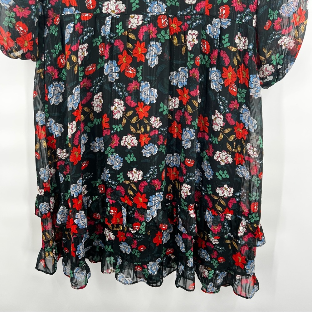 🎉HP🎉 Nanette Lepore Black Floral Dress - size 14 - Picture 7 of 10
